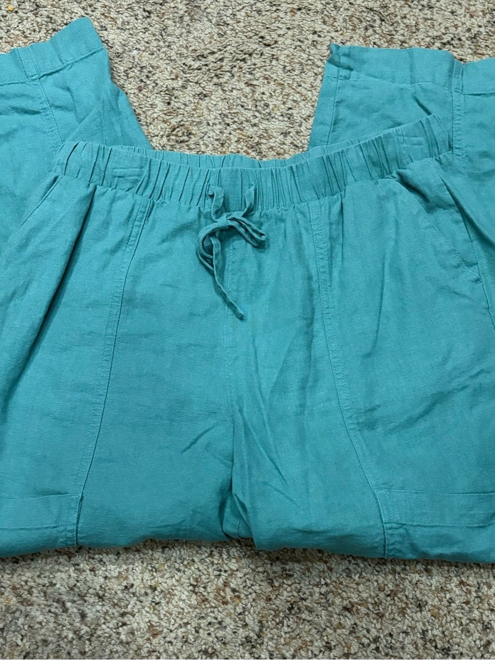Universal Thread Teal Knit Top with Ribbed Trim